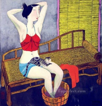  Chinese Oil Painting - Hu yongkai Chinese lady 11